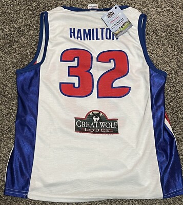 NWT Detroit Pistons SGA Rip Hamilton #32 Youth Large White Great Wolf Lodge