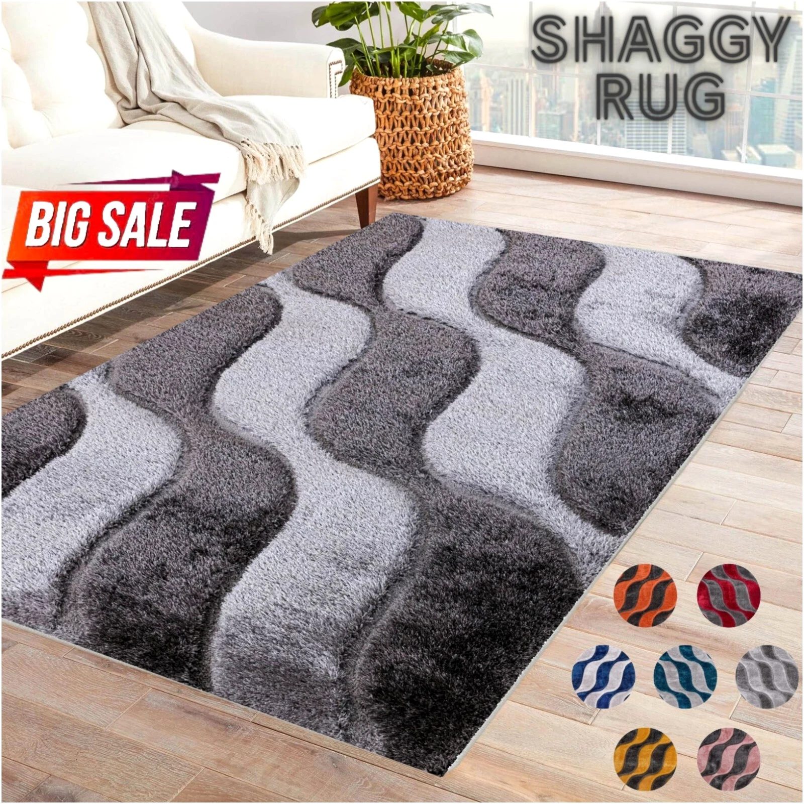 Stylish Rugs Large Shaggy Hallway Runner Rug Bedroom Living Room Soft Carpet Mat
Opens in a new wind