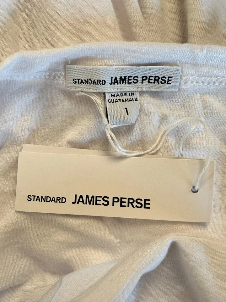 Camiseta James Perse Crepé Manga Corta Mezcla Algodón Talla 1/Pequeña Blanca Foto 4 de 4