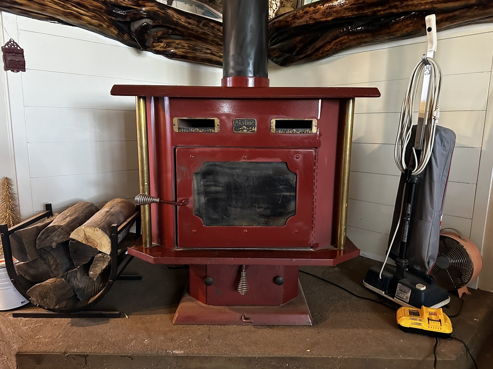 vintage used wood burning stove cast iron eBay