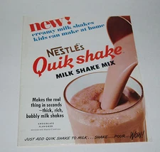 1960's Nestle's QUIK SHAKE Store Poster and Sales Folder