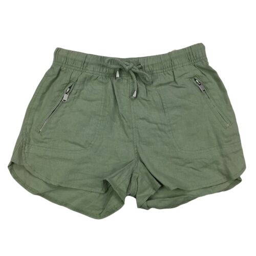 Blank NYC Shorts Linen Blend Cargo Zipped Pocket Green Utility Womens 30 NWT - Picture 1 of 3