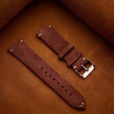 Genuine Suede Leather Watch Strap Vintage Band 14mm-22mm Quick Release Wristband