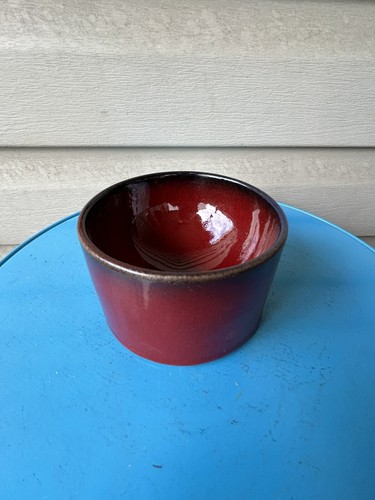 Vintage MCM Luzerner Keramik Handarbeit Red Pottery Bowl Ashtray 4" Germany