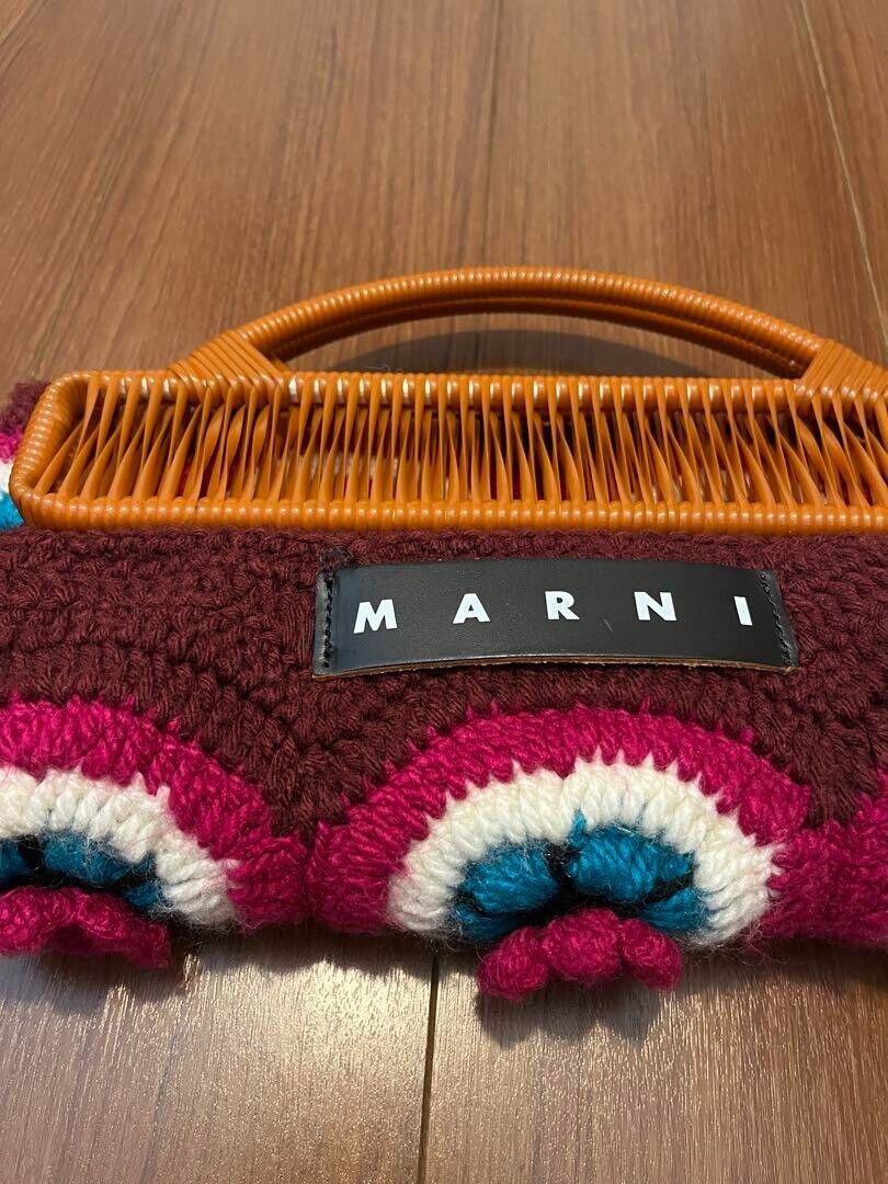 Marni MARKET Flower Cafe Crochet Bag Flower Pink Knit Marni MARKET Flower Cafe Crochet Bag Flower Pink Knit