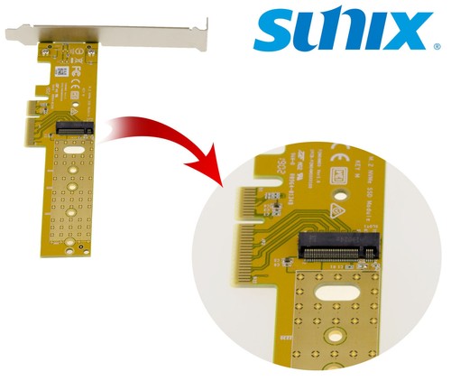 Carte PCIe - 1 Port pour SSD M2 M Key NVMe Gamme Industrielle Fabrication SUNIX - Photo 2/2
