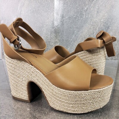 Marc Fisher Shoes M Brown VETINA Faux Leather Platform Block