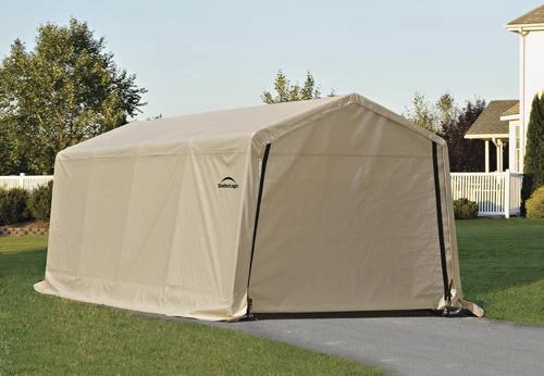 10' x 20' x 8' Sandstone Fabric Carport Shelter Portable Shed Box Garage Storage - Image 3 of 4