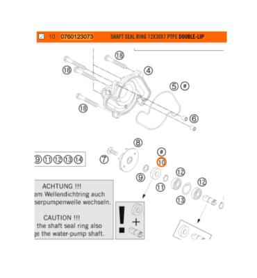 NEW OEM KTM SHAFT SEAL RING 12X30X7 PTFE XCF SXF XCFW EXCF EXC XCW