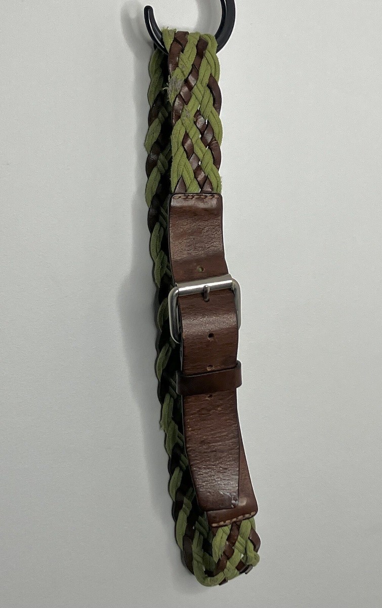 Massimo Dutti Green/Brown Woven Leather with buckle Vintage  display picture 1