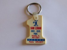 Vintage Sam Leman Chevrolet-Olds Eureka Illinois Dealership Key Chain FOB Rare