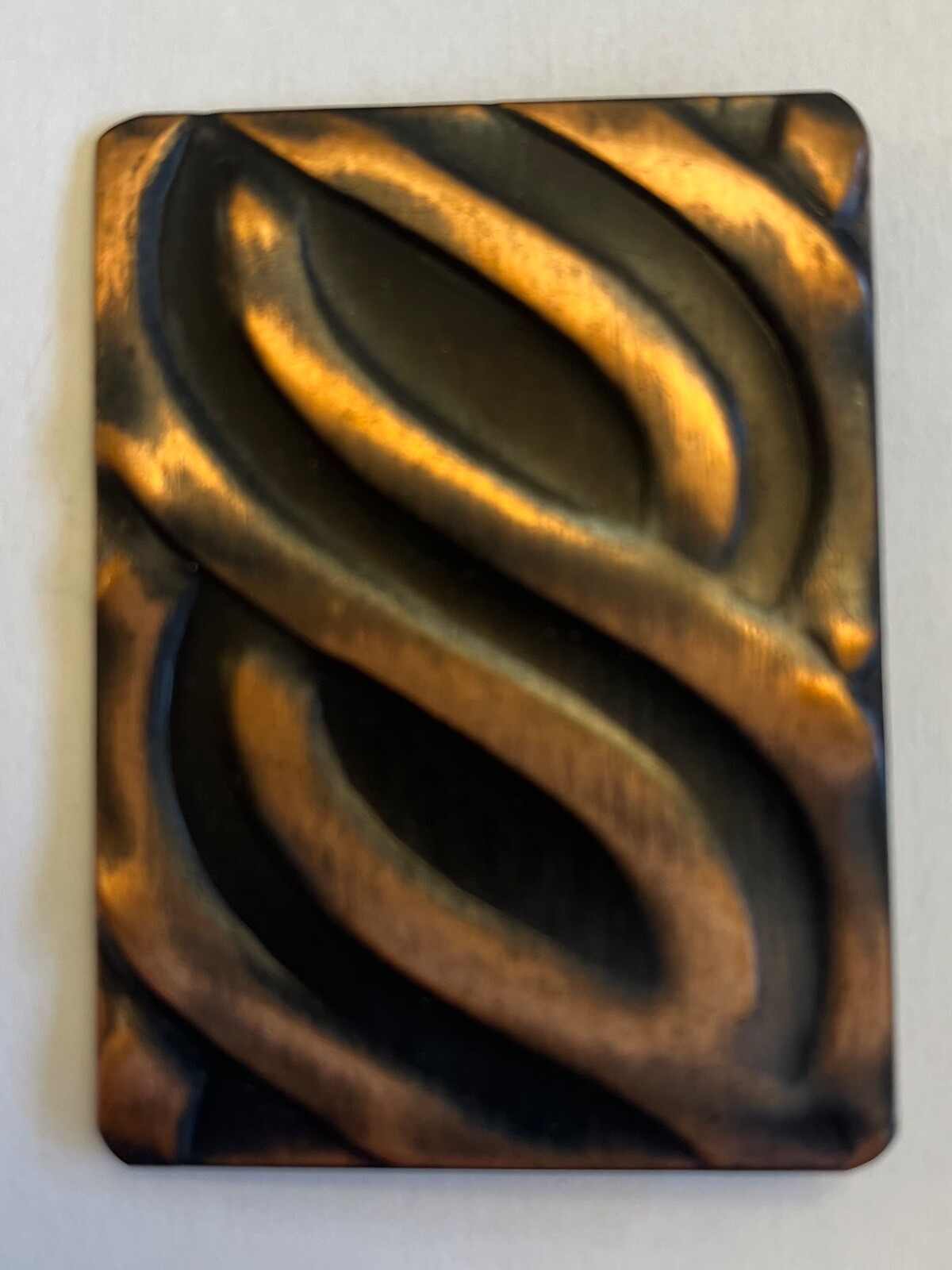 Stunning 1950 Rebajes Rectangular Copper Brooch I… - image 2