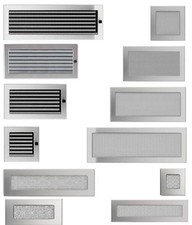 Kamin Luftgitter EDELSTAHL GEBÜRSTET Ofen Lüftungsgitter Warmluft Luft Gitter