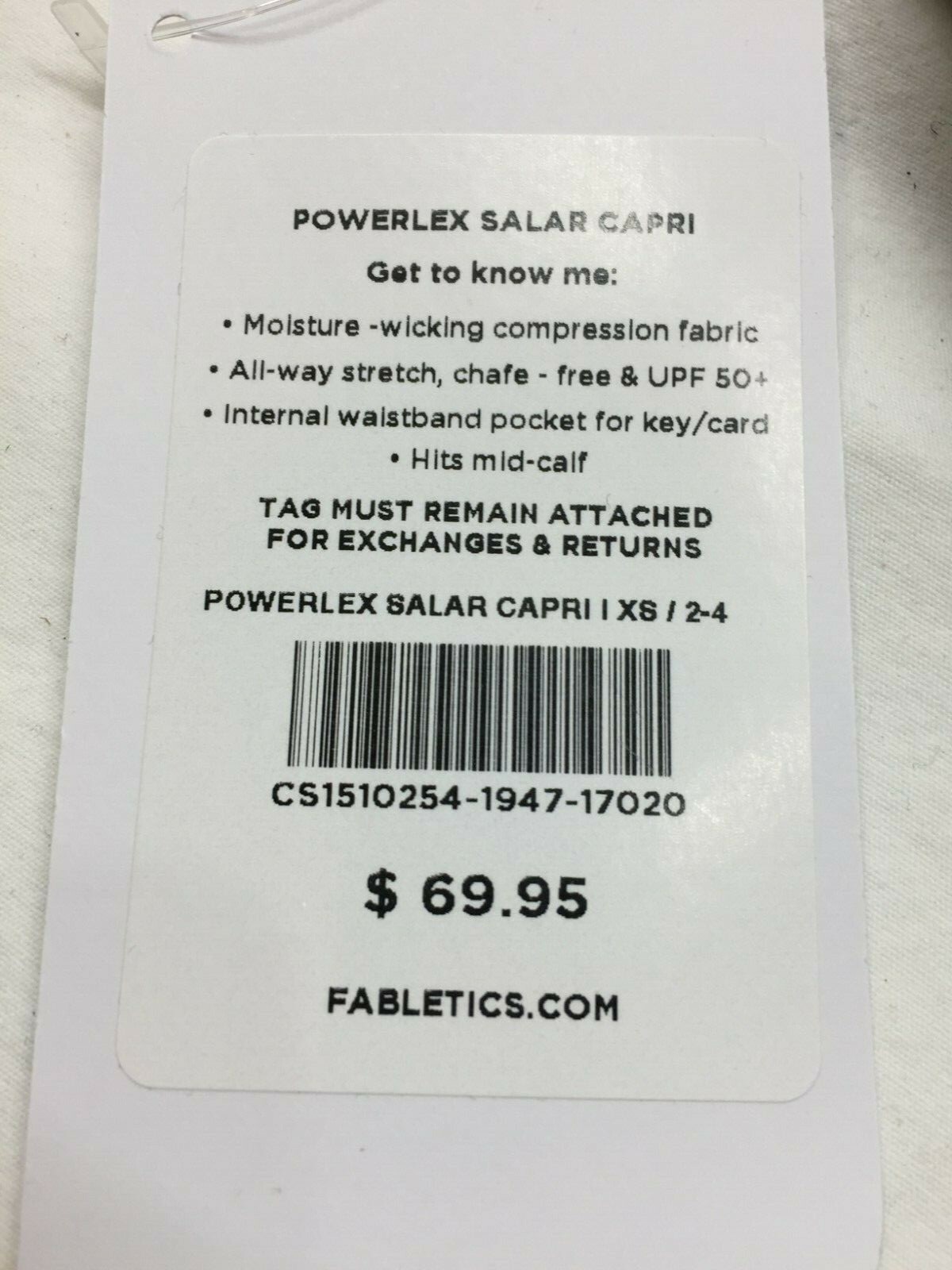 Fabletics Powerflex Salar Capri Size X-Small New in packaging ...