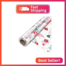 JOYIT 100' Long X 17.5 Wide Christmas Cellophane Wrap Roll - 3 Mil Thicker Cell