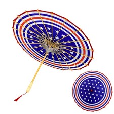 32" USA Flag Handmade Cloth Parasol Umbrella,Decoration Chinese Japanese Art ...