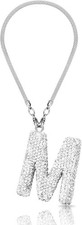 Car Rear View Mirror Ornament Hanging Lucky Crystal Pendant Bling Car White M
