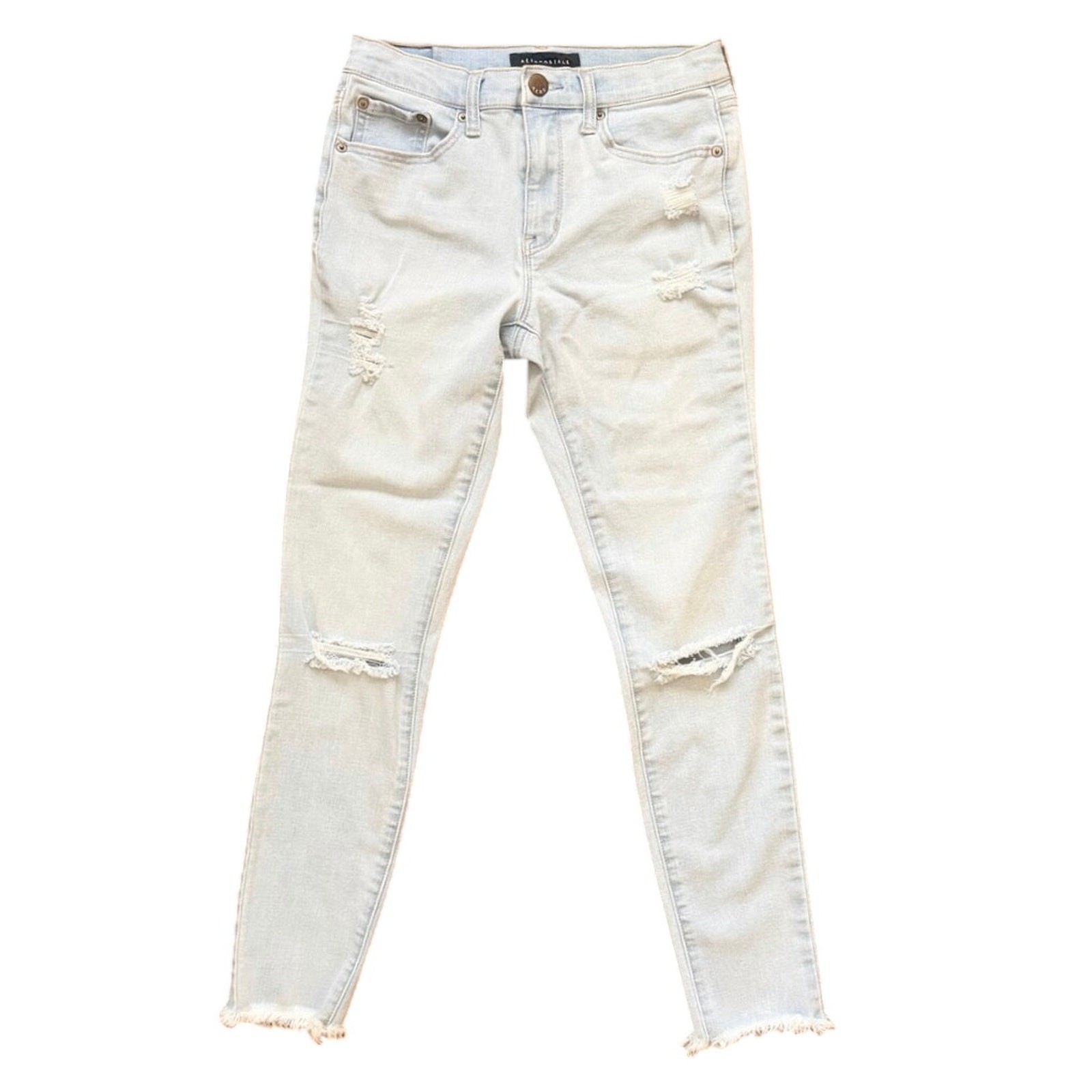 Aeropostale Flex Effects High Waisted Distressed Light Wash 