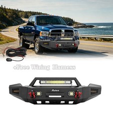 For Dodge Ram 2500 3500 2003 2004 2005 Front Bumper Wwinch Plate Led Lights