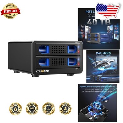 Fast Aluminum 2-Bay HDD SSD Enclosure, USB 3.0, Hot Swappable, Cooling