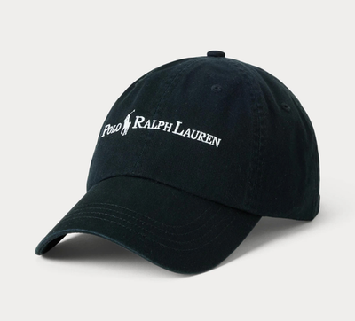 NWT Polo Ralph Lauren BLACK/WHITE EMBROIDERED LOGO Men's Baseball