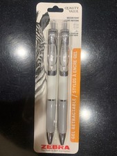 Zebra Gel Retractable Pen 2-Pack 0.7mm - Black Ink in White/Grey
