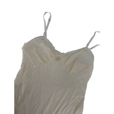 Vintage Cream Lace Trim Full Slip Adjustable Straps Champagne Lingerie Dress
