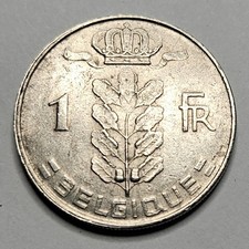 1970 Belgium 1 One Franc - French Text - Belgian Coin - Copper Nickel World Coin