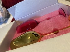 Dragon Glassware x Barbie Wine Glasses, Pink and Magenta Crystal Glass New 