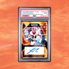 Ladd McConkey RC Panini Prizm Draft Picks Signatures Orange Pulsar  Prizm 2024
