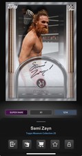DIGITAL TOPPS WWE SLAM Sami Zayn SUPER RARE SILVER FRAMED SIGNATURE Read