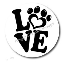 LOVE PAWPRINT CAT PAW PRINT DOG FAVORS SCRAPBOOK STICKERS ENVELOPE SEALS