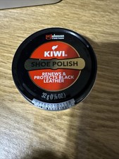 New KIWI Shoe Polish, Black, 32 g Metal Tin, 1.125 oz