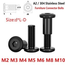 M2 M3 M4 Furniture Connector Bolts & Cap Nuts Joint Unit A2 304 Stainless Steel