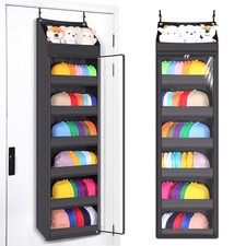 7-Layer Door-Mounted Baseball Cap Organizer, Dust-Proof Hat Rack Holds 90 Hat...