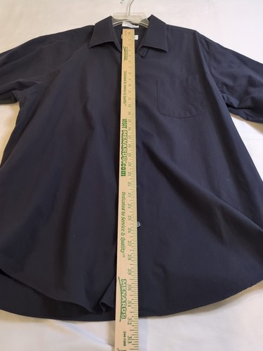 Concepts by Claiborne Shirt Mens 17 X 32 33 Button Striped Long Sleeve Dk Gray - Picture 9 of 10