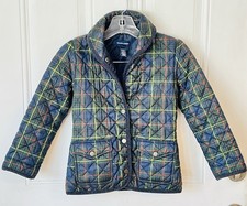 Ralph Lauren Polo Jacket Youth Size 6X Plaid Blue Green Snap Buttons