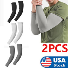 2Pcs Cooling Arm Sleeves Cover for Men Women Outdoor UV Sun Protection Sports