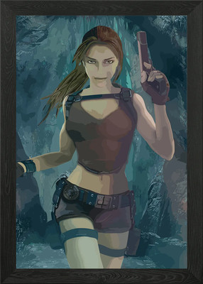 Lara Croft Gerahmtes Wandbild Poster Leinwanddruck Bild