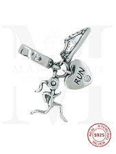 Schmuck Charm, Sport Run Laufen Schuh Zirkon 925 Silber