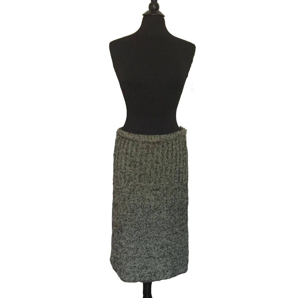 Conjunto de suéter y falda de gran tamaño gris y negro vintage de los años 80 nueva ola talla M Foto 4 de 4