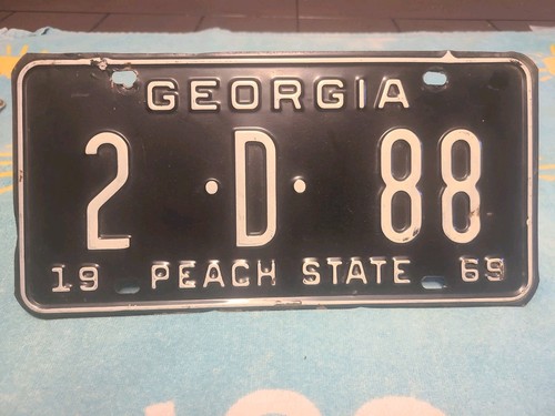 Vintage 1969 Georgia License.