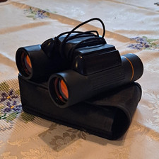 10x25 DCF Compact Folding Binoculars Black Gold Bird Watching With Soft Case