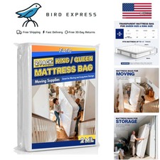 2 Pack Waterproof Mattress Bags for Moving  Storage King / Queen Size 107x78x14