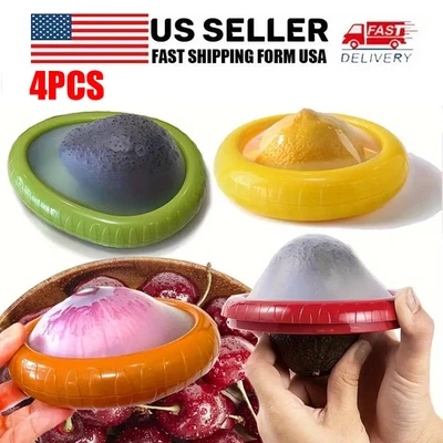 4PCS PlasticReusable Fruit Vegetable Storage Containers for Freshness Flavor