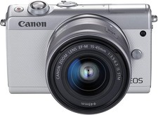 Canon EOS M100 Mirrorless Digital Camera - White with 15-45mm Lens