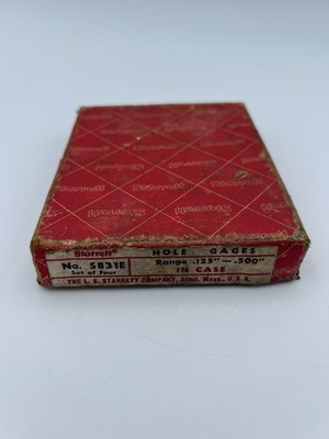 Starrett NO. S831E Small Hole Gage Set 0.125'' to 0.500'' 4pcs In Pouch & Box