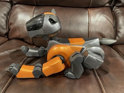 Sony Aibo ERS-210 Robot Dog Black and Spring Orange! DHS, PAS and