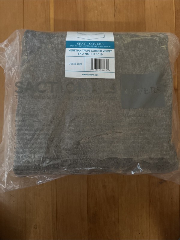 NEW Lovesac Sactional  Seat Cover Venetian Taupe Corded Velvet HT8019