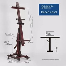 Solid Wood Easel with Dual-Purpose Stand for Professional Oil Painting